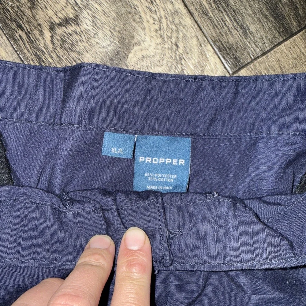 PROPPER Tactical Pants Cargo Utility Ripstop Men's Sz XL/L Navy Blue Adjustable